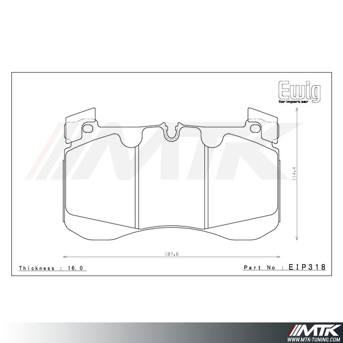 Plaquettes Endless MX72 EIP318 pour MERCEDES G63 AMG